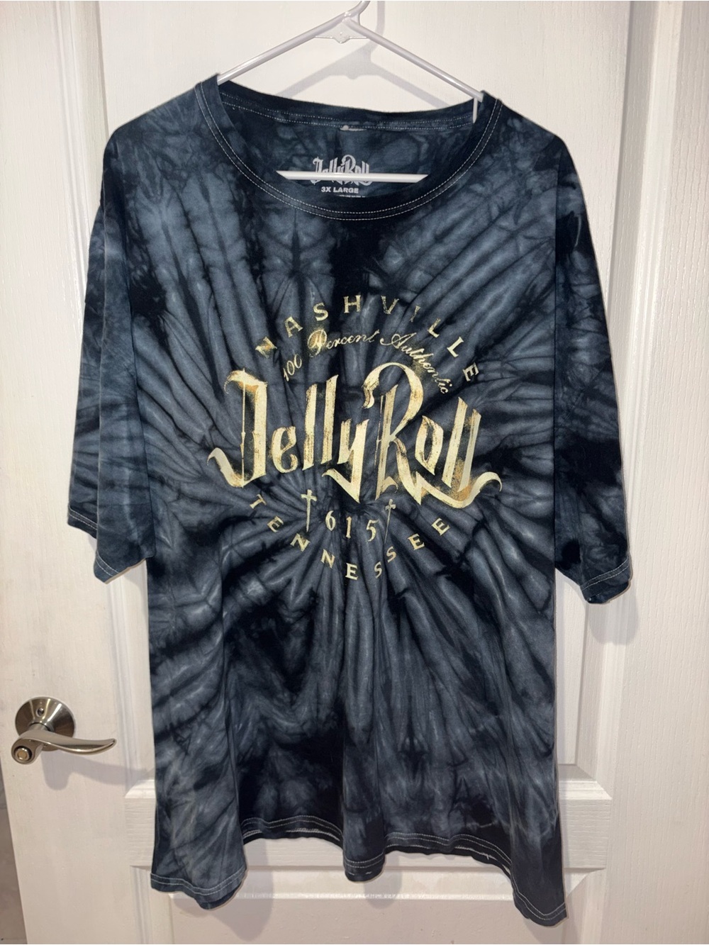 Jelly Roll Nashville Tie-Dye Short Sleeve Tee - Black/Gray- 3XL
